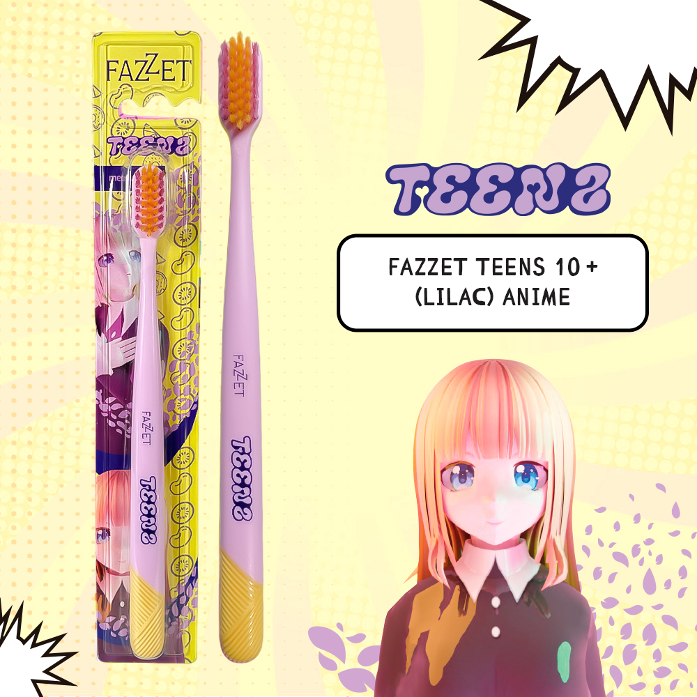 Зубная щетка TEENS т.м. FAZZET для детей до 12 лет, сиреневая