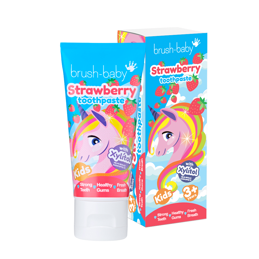 Brush Baby - Паста зубная детская (от 3х лет) 50 мл (клубника) Strawberry Toothpaste