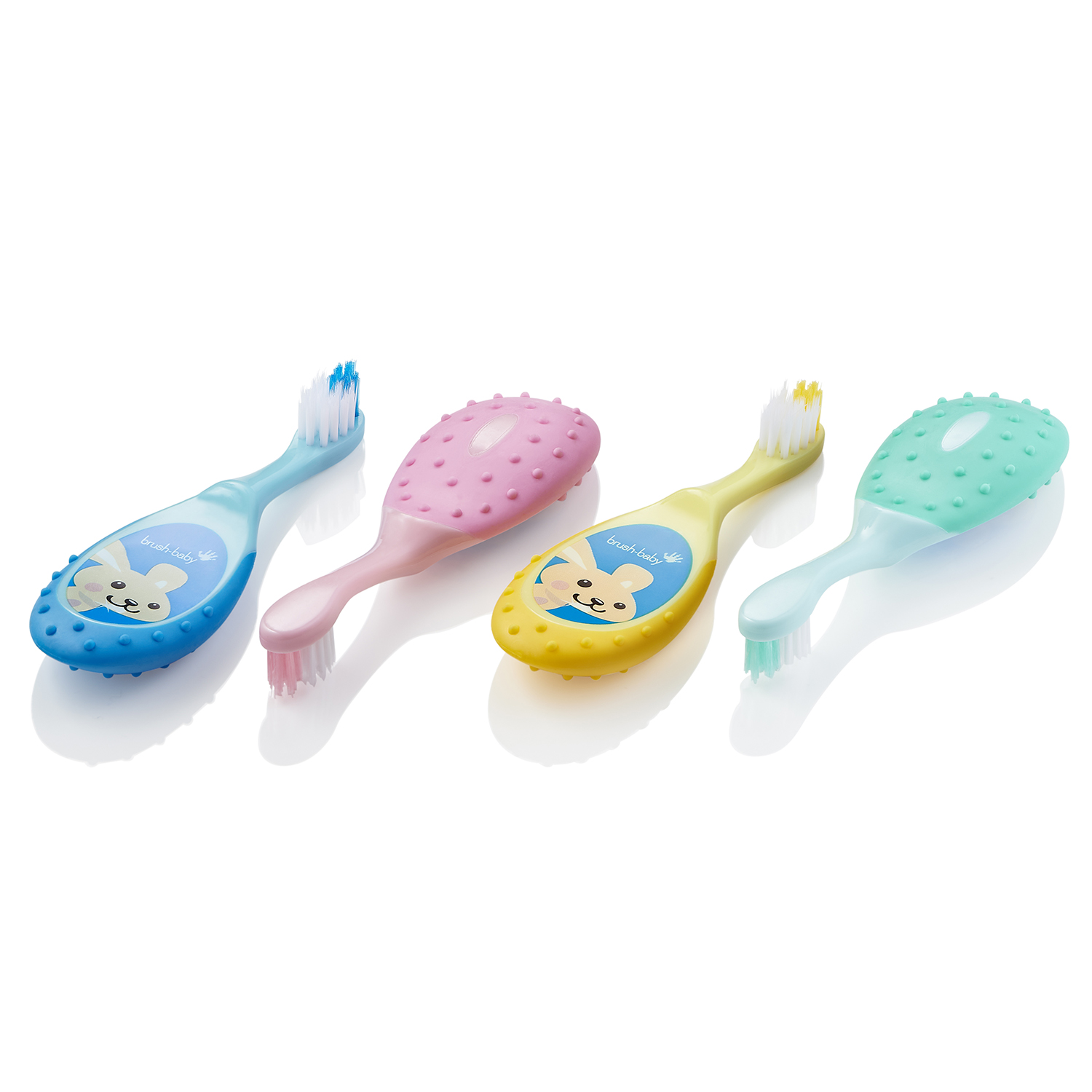 NEW Brush Baby - Щетка зубная детская (0 - 3 лет) FlossBrush (желтая)