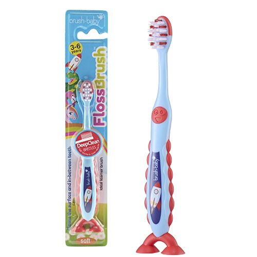 Brush Baby - Щетка зубная детская (3 - 6 лет) FlossBrush (ракета)