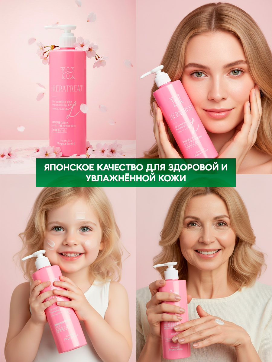 Hepatreat Skin Lotion — косметический лосьон для кожи, ТМ ZETTOC.  Для лица и тела для чувствительной кожи, 380 мл