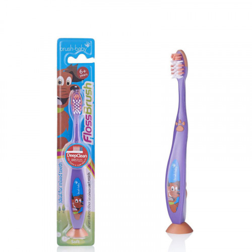 NEW Brush Baby - Щетка зубная детская (с 6 лет) FlossBrush (сиреневая