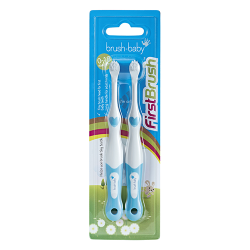 Brush Baby - Щетка зубная детская (0 - 18 мес) FirstBrush (голубой), 2 шт/ упак