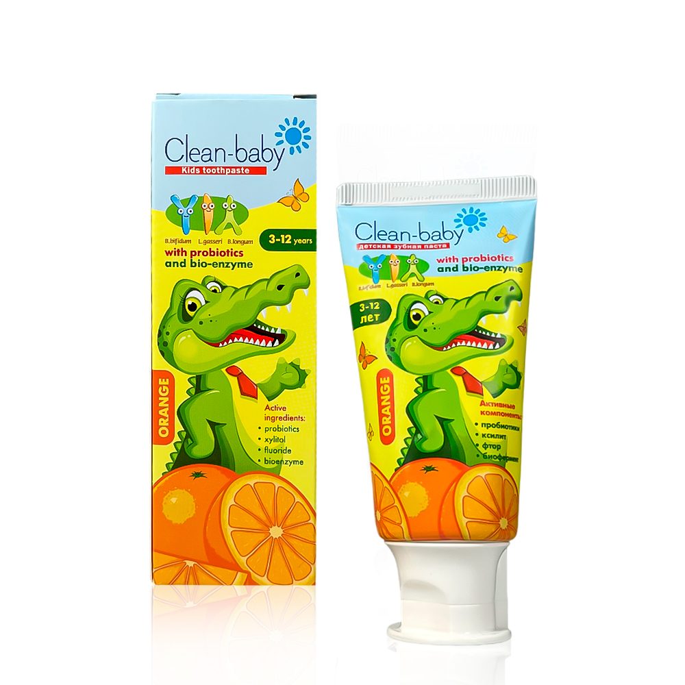 Clean- baby - Паста зубная детская (3- 12 лет) 50 мл (Orange)