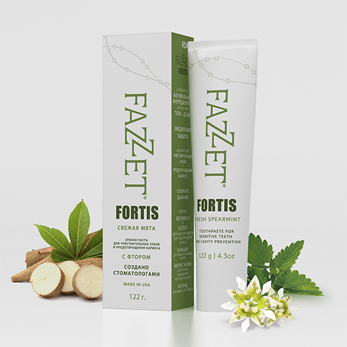 Зубная паста «FORTIS» торговой марки FAZZET, 122 гр с фтором