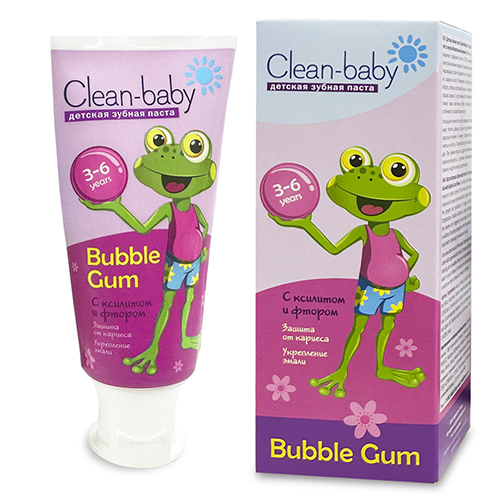 Clean- baby - Паста зубная детская (3- 6 лет ) 50 мл (Bubble Gum)
