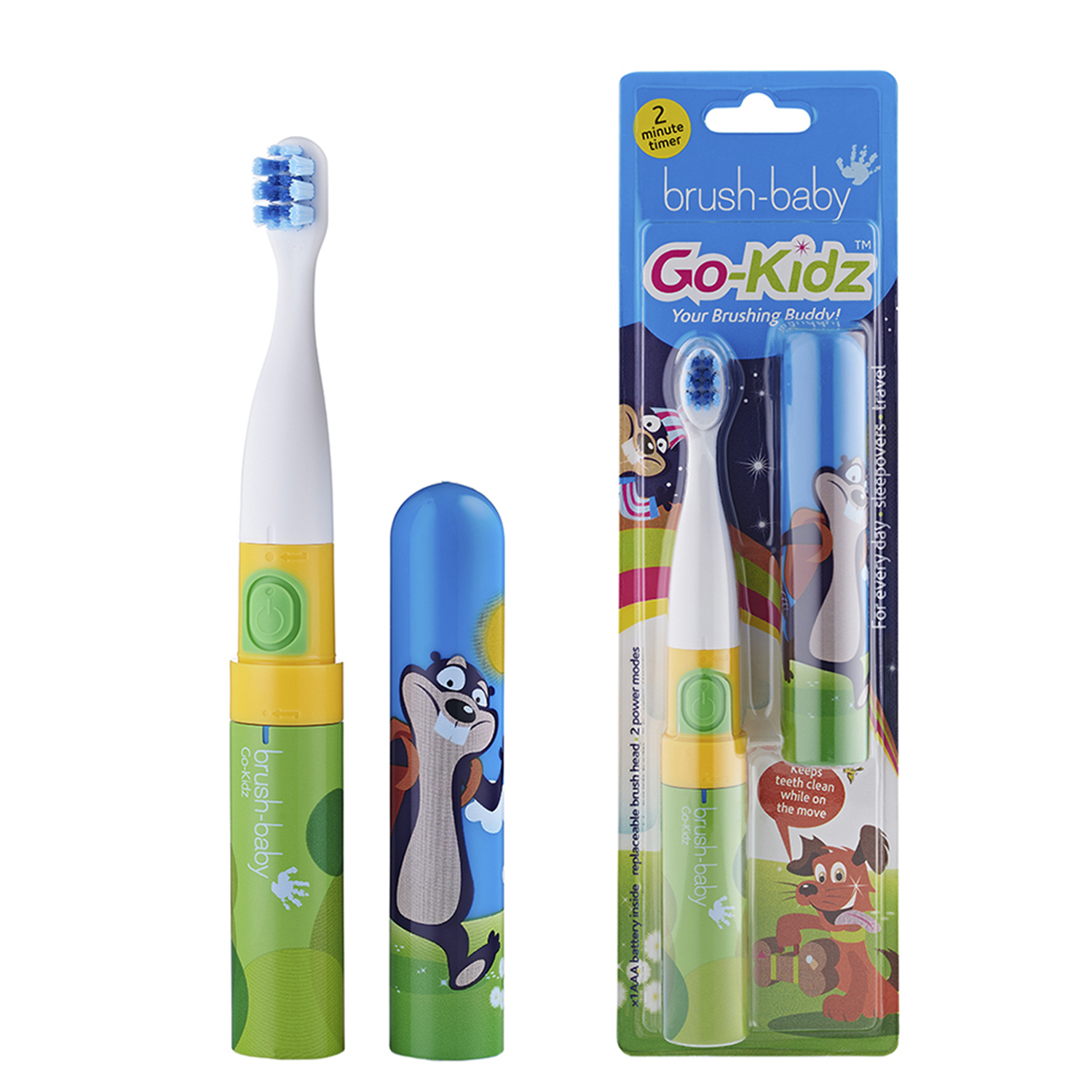 Brush-Baby Go-Kidz Mikey детская электрическая зубная щетка, от 3 лет