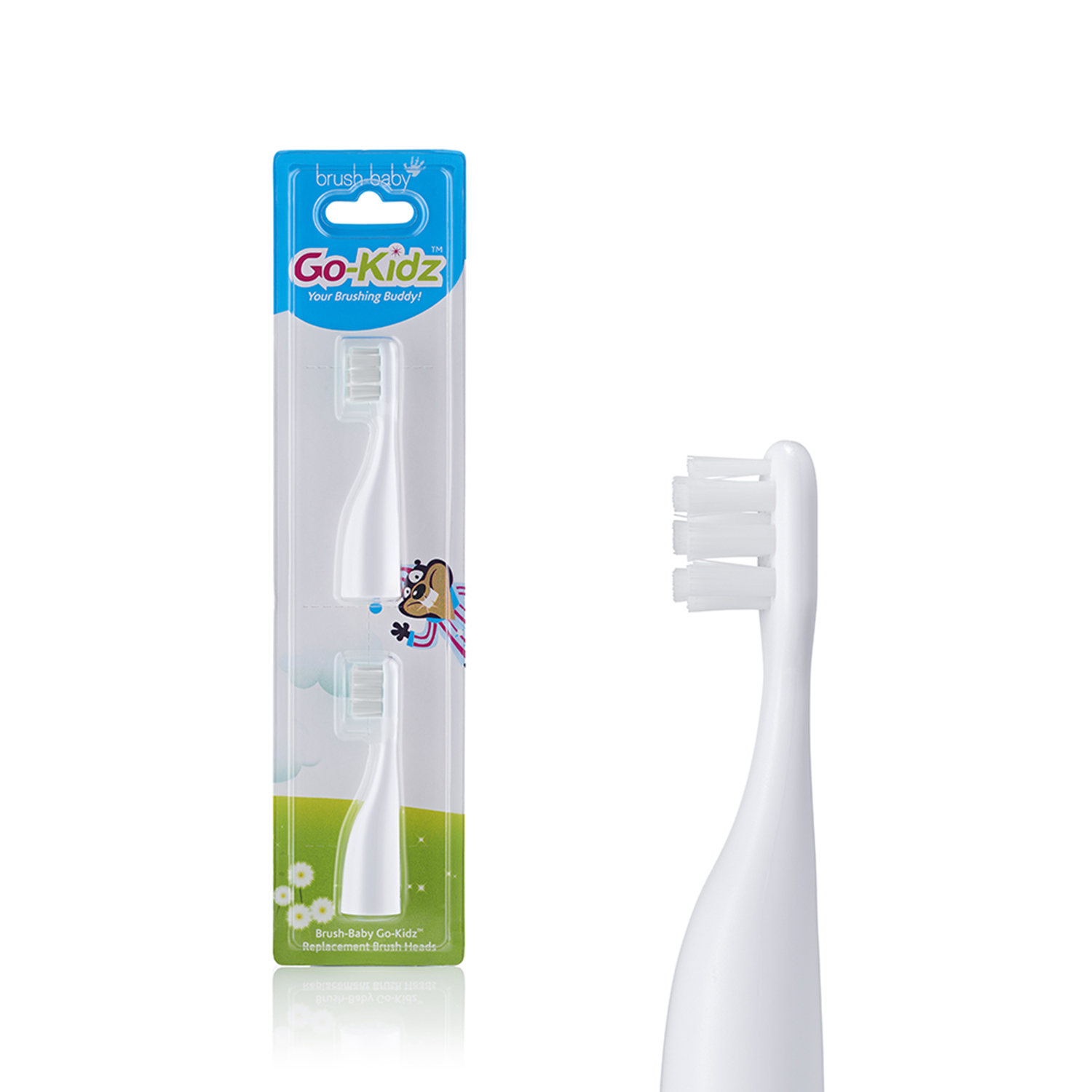 Brush-Baby Go-Kidz сменные насадки к детской электрической зубной щетке Brush-Baby Go-Kidz, 2 шт