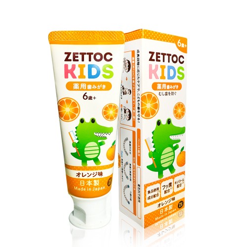 Средства гигиены полости рта для детей: зубная паста со фтором т.м. ZETTOC KIDS 6+ лет, вкус апельсина, 70 гр.