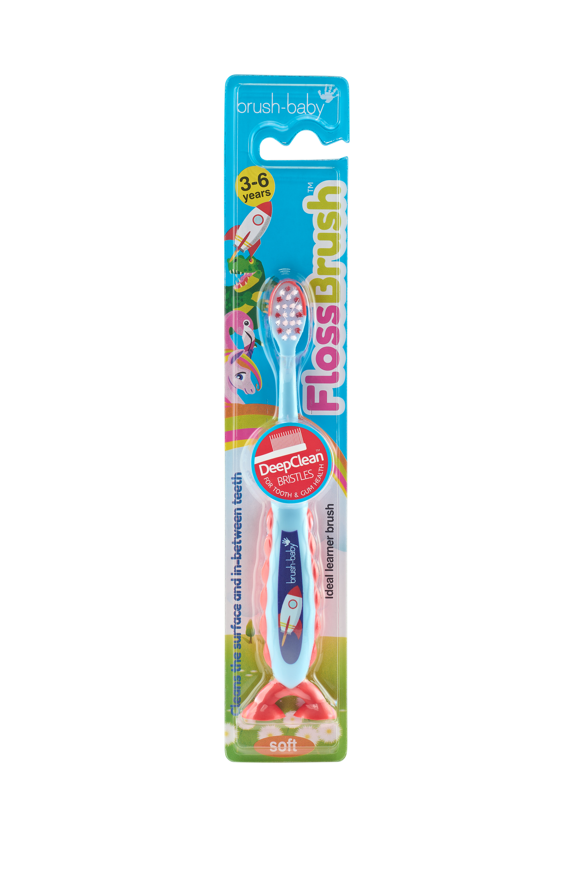 Brush Baby - Щетка зубная детская (3 - 6 лет) FlossBrush (ракета)