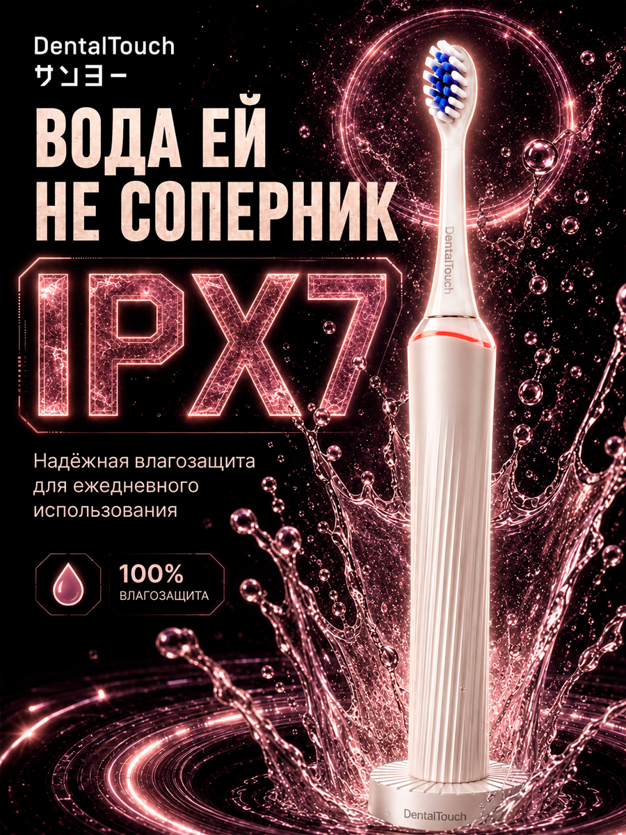 Электрическая зубная щетка ТМ “DentalTouch” с сенсорным управлением, белая
