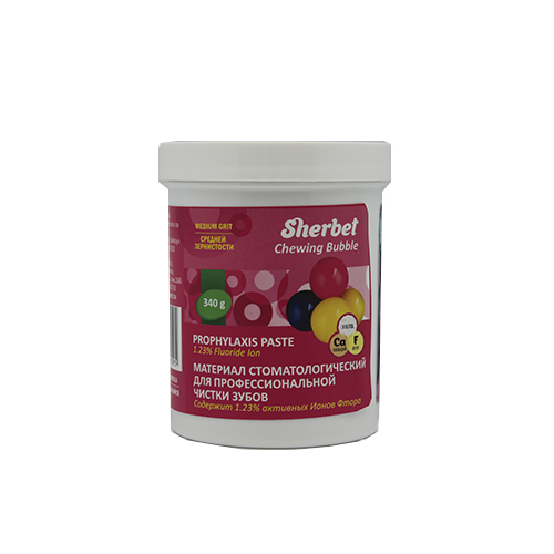 Профилактическая паста Sherbet Prophylaxis paste, вкус Жевательная резинка (Chewing Bubble), зернистость: Средняя (Medium), 340 г.