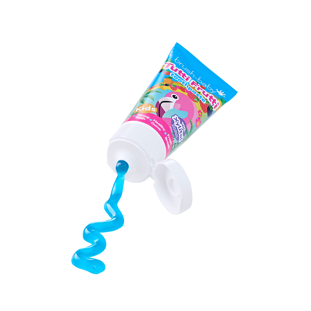 НАБОР: Brush Baby - Паста зубная детская (0-3 года) 50 мл (яблоко/мята) Toothpaste Applemint +Паста зубная детская (3-6 года) 50 мл (мультифрукт) Tutti Frutti Toothpaste