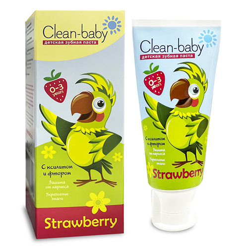 Clean- baby - Паста зубная детская (0- 3 лет) 50 мл (Strawberry)