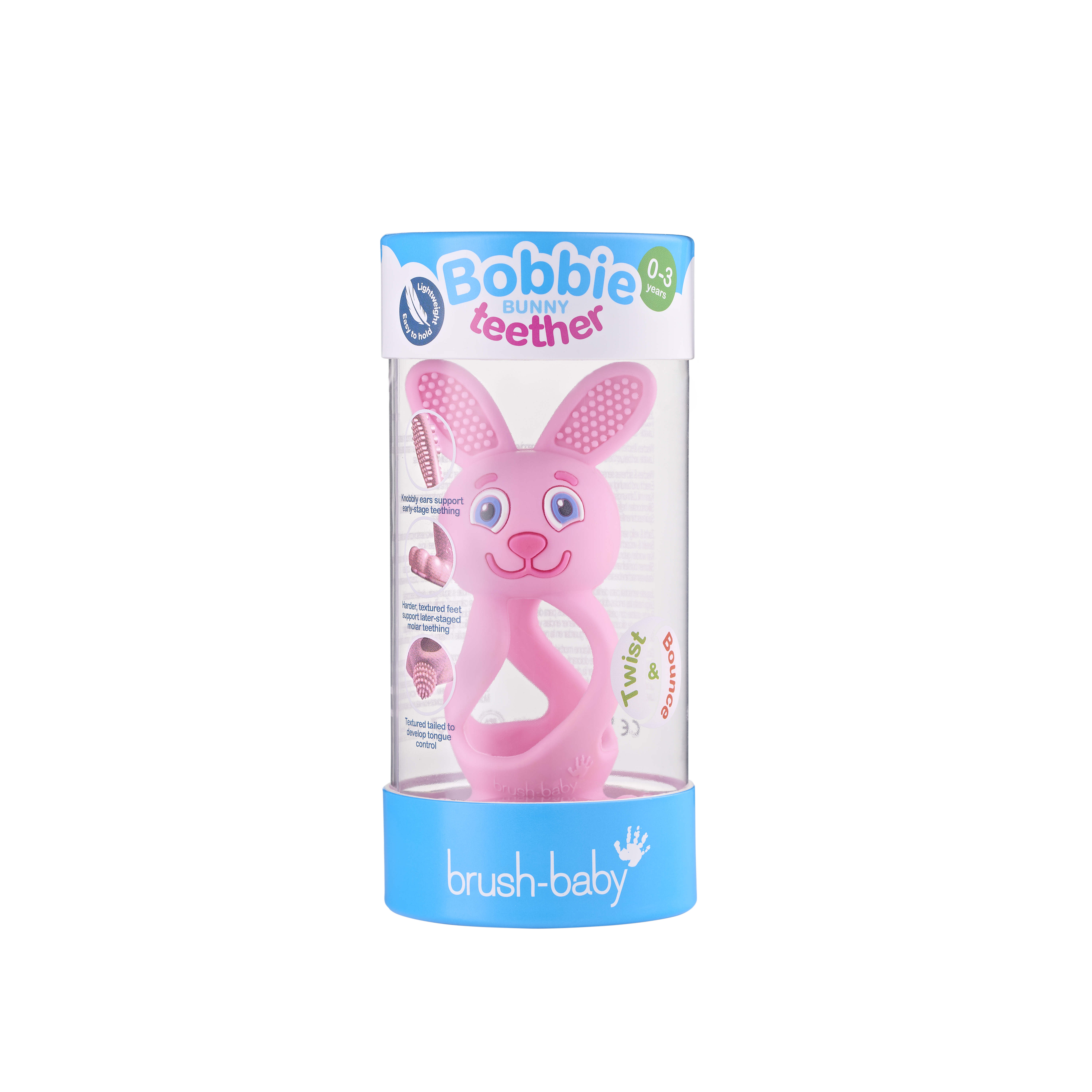 Brush Baby- Прорезыватели для ухода за полостью рта для детей до 3-х лет ( цвет Роза)
