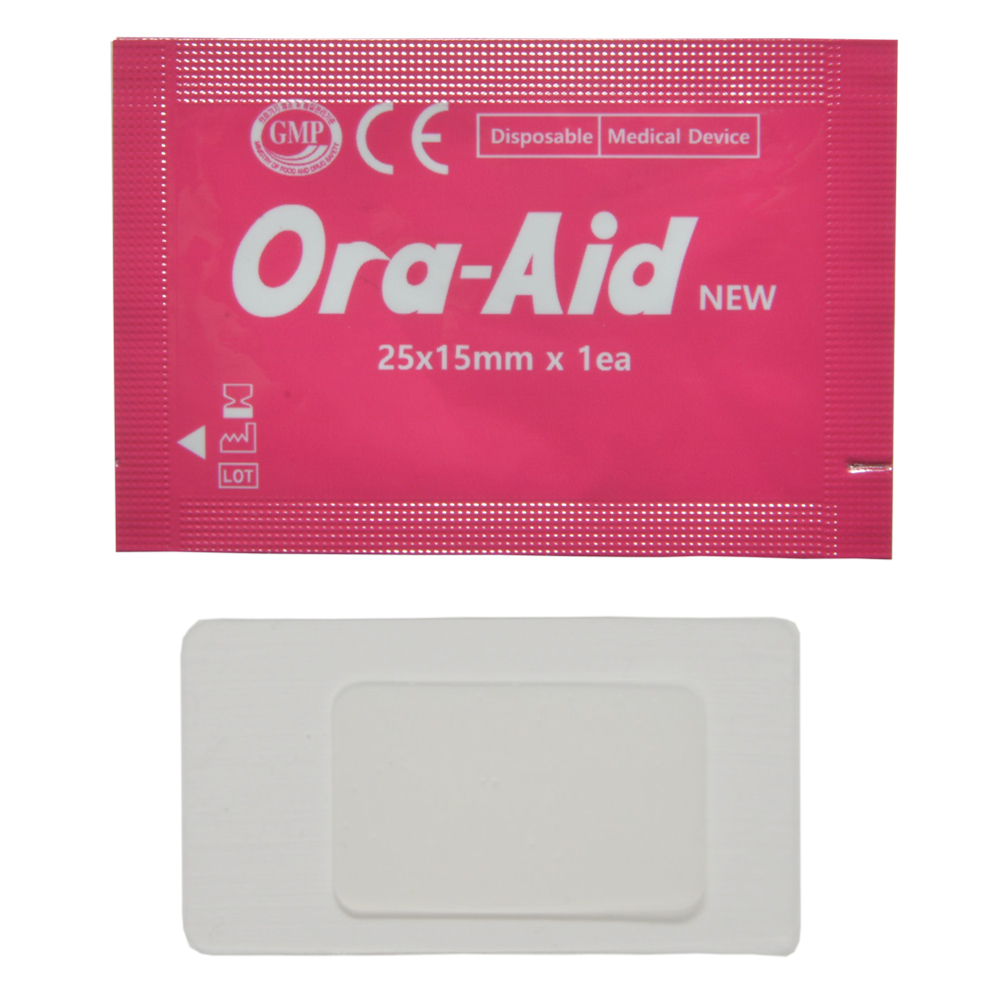 Заживляющий пластырь для слизистой рта ORA-AID (25*15 мм), 20 шт/ упак.