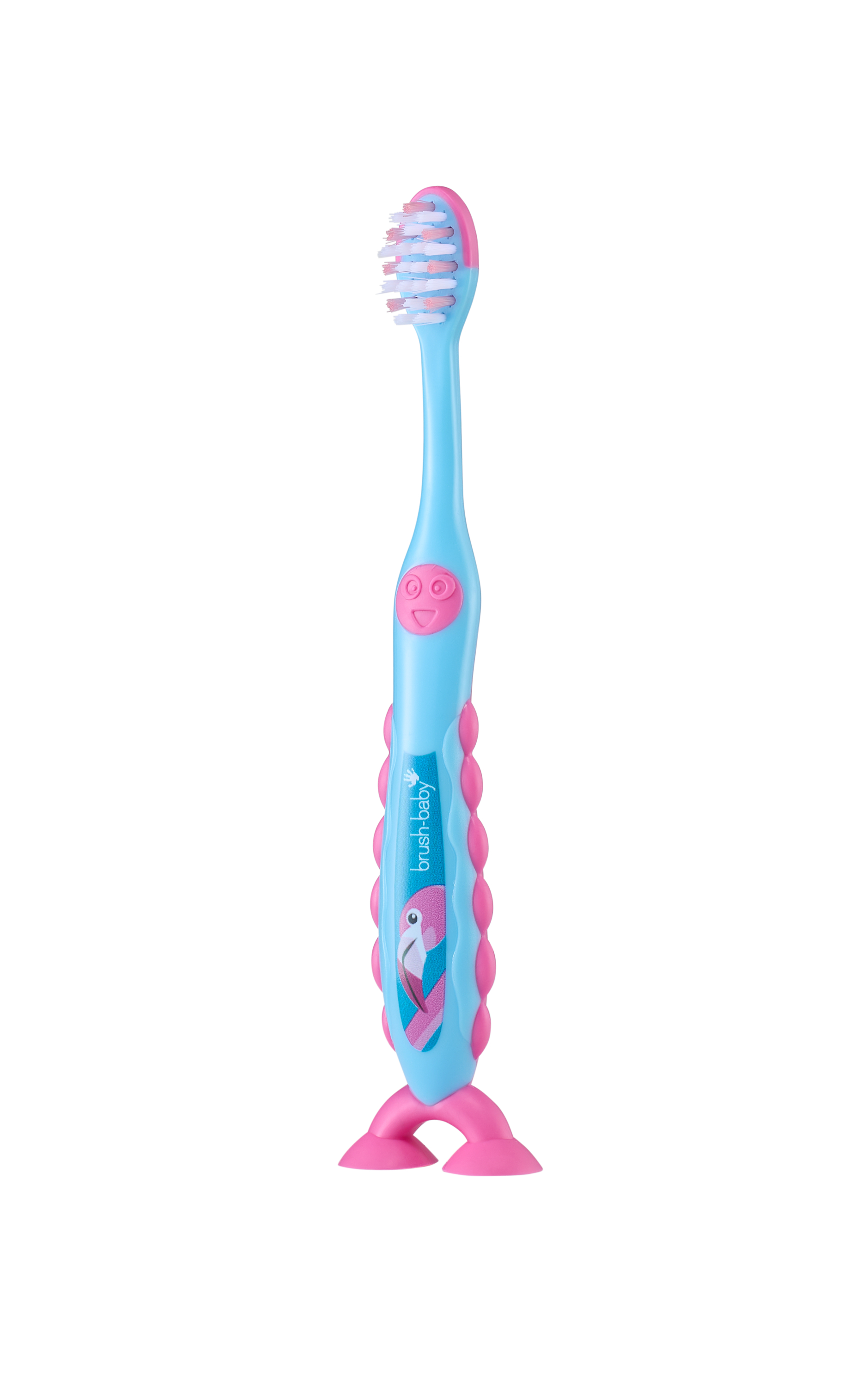 Brush Baby - Щетка зубная детская (3 - 6 лет) FlossBrush (фламинго)
