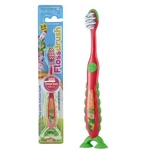 Brush Baby - Щетка зубная детская (3 - 6 лет) FlossBrush (динозавр)