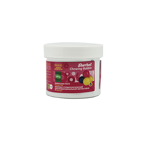 Профилактическая паста Sherbet Prophylaxis paste, вкус Жевательная резинка (Chewing Bubble), зернистость: Средняя (Medium), 100 г.