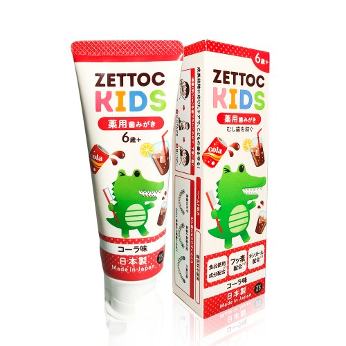 Средства гигиены полости рта для детей: зубная паста со фтором т.м. ZETTOC KIDS 6+ лет, вкус колы, 70 гр.