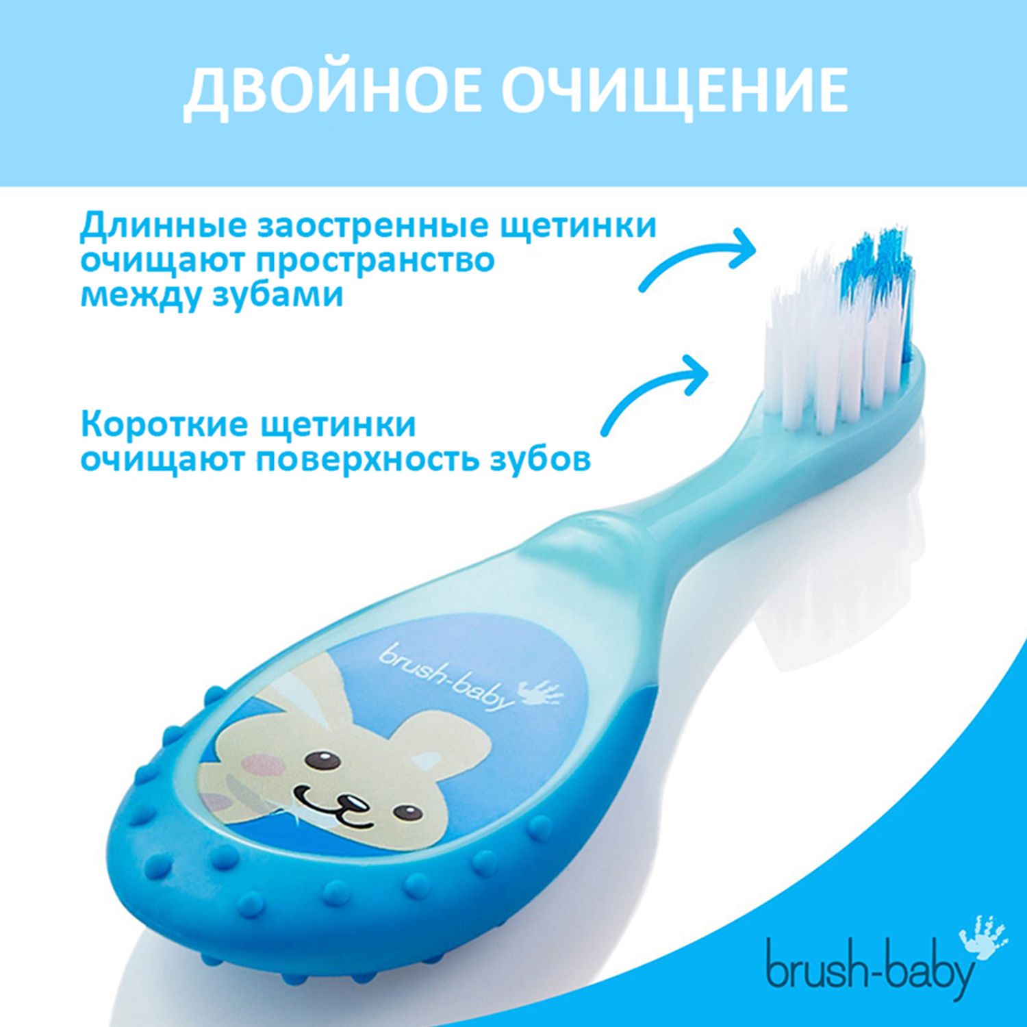 NEW Brush Baby - Щетка зубная детская (0 - 3 лет) FlossBrush (синяя)