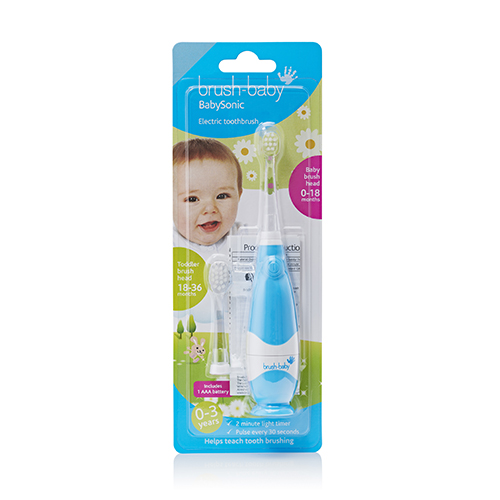 Brush Baby - Щетка зубная электрическая звуковая (0-3 года) BabySonic (голубая)